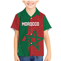 Personalised Morocco Family Matching Mermaid Dress and Hawaiian Shirt Moroccan Green Star With Moorish Pattern - Wonder Print Shop