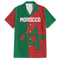 Personalised Morocco Family Matching Off Shoulder Maxi Dress and Hawaiian Shirt Moroccan Green Star With Moorish Pattern - Wonder Print Shop
