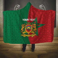 Personalised Morocco Hooded Blanket Moroccan Green Star With Moorish Pattern