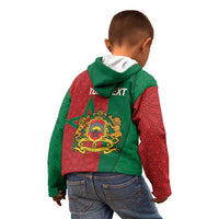Personalised Morocco Kid Hoodie Moroccan Green Star With Moorish Pattern - Wonder Print Shop