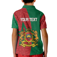 Personalised Morocco Kid Polo Shirt Moroccan Green Star With Moorish Pattern - Wonder Print Shop