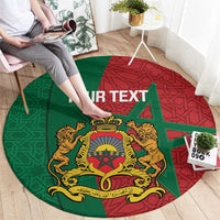 Personalised Morocco Round Carpet Moroccan Green Star With Moorish Pattern