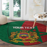 Personalised Morocco Round Carpet Moroccan Green Star With Moorish Pattern