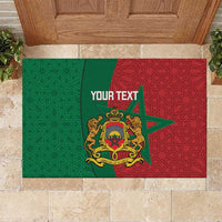 Personalised Morocco Rubber Doormat Moroccan Green Star With Moorish Pattern - Wonder Print Shop