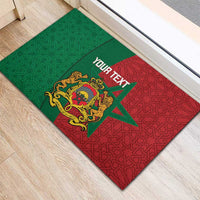 Personalised Morocco Rubber Doormat Moroccan Green Star With Moorish Pattern - Wonder Print Shop