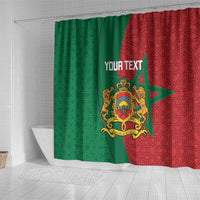 Personalised Morocco Shower Curtain Moroccan Green Star With Moorish Pattern