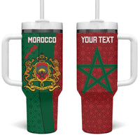 Personalised Morocco Tumbler With Handle Moroccan Green Star With Moorish Pattern - Wonder Print Shop