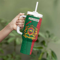 Personalised Morocco Tumbler With Handle Moroccan Green Star With Moorish Pattern - Wonder Print Shop