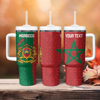Personalised Morocco Tumbler With Handle Moroccan Green Star With Moorish Pattern - Wonder Print Shop