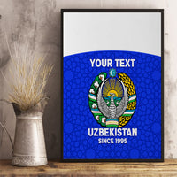 Custom Uzbekistan Football Canvas Wall Art 2024 Go Champions Uzbek Pattern - Wonder Print Shop