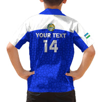 Custom Uzbekistan Football Family Matching Long Sleeve Bodycon Dress and Hawaiian Shirt 2024 Go Champions Uzbek Pattern - Wonder Print Shop