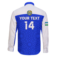 Custom Uzbekistan Football Family Matching Long Sleeve Bodycon Dress and Hawaiian Shirt 2024 Go Champions Uzbek Pattern - Wonder Print Shop