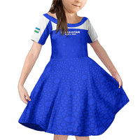 Custom Uzbekistan Football Family Matching Mermaid Dress and Hawaiian Shirt 2024 Go Champions Uzbek Pattern - Wonder Print Shop