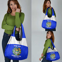 Custom Uzbekistan Football Grocery Bag Go Champions Uzbek Pattern