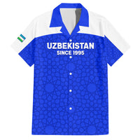 Custom Uzbekistan Football Hawaiian Shirt 2024 Go Champions Uzbek Pattern - Wonder Print Shop