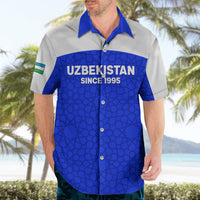Custom Uzbekistan Football Hawaiian Shirt 2024 Go Champions Uzbek Pattern - Wonder Print Shop