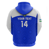 Custom Uzbekistan Football Hoodie 2024 Go Champions Uzbek Pattern - Wonder Print Shop