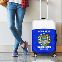 Custom Uzbekistan Football Luggage Cover 2024 Go Champions Uzbek Pattern - Wonder Print Shop