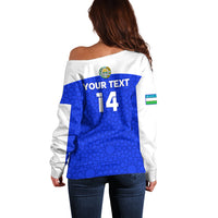 Custom Uzbekistan Football Off Shoulder Sweater 2024 Go Champions Uzbek Pattern - Wonder Print Shop