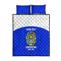 Custom Uzbekistan Football Quilt Bed Set 2024 Go Champions Uzbek Pattern - Wonder Print Shop