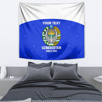 Custom Uzbekistan Football Tapestry 2024 Go Champions Uzbek Pattern - Wonder Print Shop