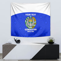 Custom Uzbekistan Football Tapestry 2024 Go Champions Uzbek Pattern - Wonder Print Shop