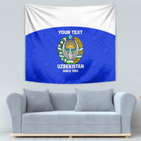 Custom Uzbekistan Football Tapestry 2024 Go Champions Uzbek Pattern - Wonder Print Shop