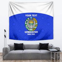 Custom Uzbekistan Football Tapestry 2024 Go Champions Uzbek Pattern - Wonder Print Shop