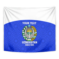 Custom Uzbekistan Football Tapestry 2024 Go Champions Uzbek Pattern - Wonder Print Shop