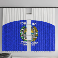 Custom Uzbekistan Football Window Curtain 2024 Go Champions Uzbek Pattern - Wonder Print Shop