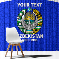 Custom Uzbekistan Football Window Curtain 2024 Go Champions Uzbek Pattern - Wonder Print Shop
