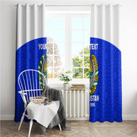 Custom Uzbekistan Football Window Curtain 2024 Go Champions Uzbek Pattern - Wonder Print Shop
