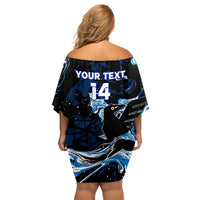 Custom Japan Football Family Matching Off Shoulder Short Dress and Hawaiian Shirt 2024 Nadeshiko Go Champions - Wonder Print Shop