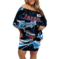 Custom Japan Football Off Shoulder Short Dress 2024 Nadeshiko Go Champions - Wonder Print Shop