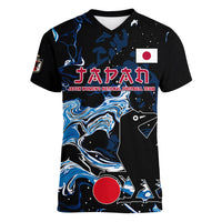 Custom Japan Football Women V Neck T Shirt 2024 Nadeshiko Go Champions - Wonder Print Shop