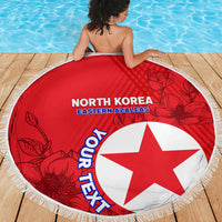 Custom North Korea Football Beach Blanket 2024 Go Eastern Azaleas Magnolia Flowers - Wonder Print Shop
