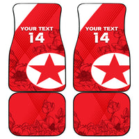 Custom North Korea Football Car Mats 2024 Go Eastern Azaleas Magnolia Flowers - Wonder Print Shop