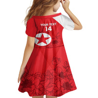 Custom North Korea Football Family Matching Off Shoulder Short Dress and Hawaiian Shirt 2024 Go Eastern Azaleas Magnolia Flowers - Wonder Print Shop