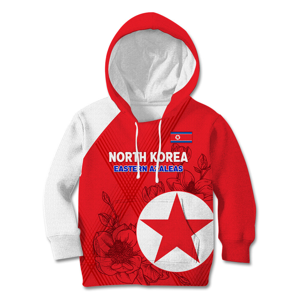 custom-north-korea-football-kid-hoodie-2024-go-eastern-azaleas-magnolia-flowers