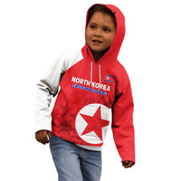 Custom North Korea Football Kid Hoodie 2024 Go Eastern Azaleas Magnolia Flowers - Wonder Print Shop