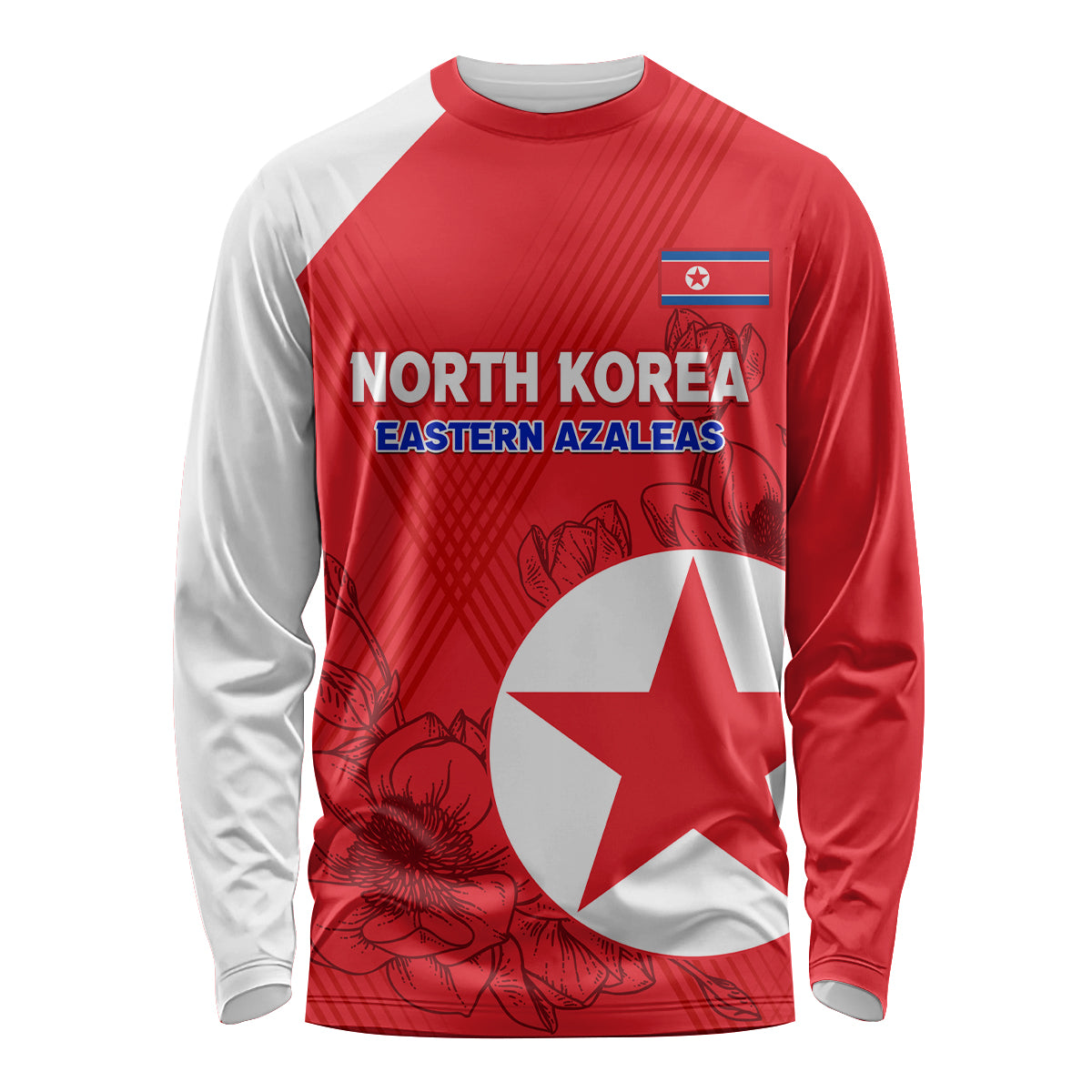 custom-north-korea-football-long-sleeve-shirt-2024-go-eastern-azaleas-magnolia-flowers