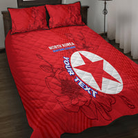 Custom North Korea Football Quilt Bed Set 2024 Go Eastern Azaleas Magnolia Flowers - Wonder Print Shop