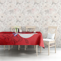 Custom North Korea Football Tablecloth 2024 Go Eastern Azaleas Magnolia Flowers - Wonder Print Shop