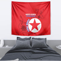 Custom North Korea Football Tapestry 2024 Go Eastern Azaleas Magnolia Flowers - Wonder Print Shop