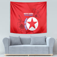 Custom North Korea Football Tapestry 2024 Go Eastern Azaleas Magnolia Flowers - Wonder Print Shop