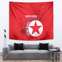 Custom North Korea Football Tapestry 2024 Go Eastern Azaleas Magnolia Flowers - Wonder Print Shop