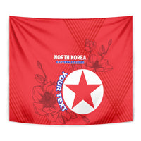 Custom North Korea Football Tapestry 2024 Go Eastern Azaleas Magnolia Flowers - Wonder Print Shop