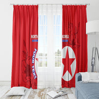 Custom North Korea Football Window Curtain 2024 Go Eastern Azaleas Magnolia Flowers - Wonder Print Shop
