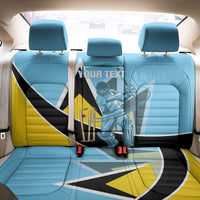 Custom Saint Lucia Cricket Back Car Seat Cover Go Champions - National Color - Wonder Print Shop