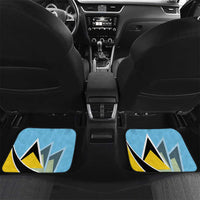 Custom Saint Lucia Cricket Car Mats Go Champions - National Color - Wonder Print Shop